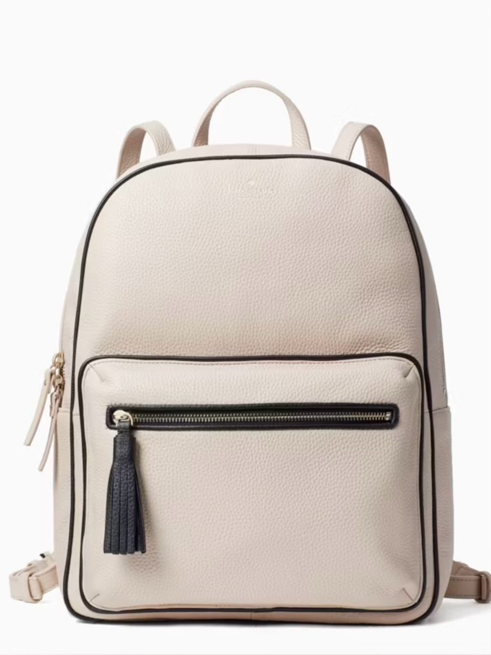 Kate Spade Chester Street Aveline Cream Backpack with Black Trim and Tassel